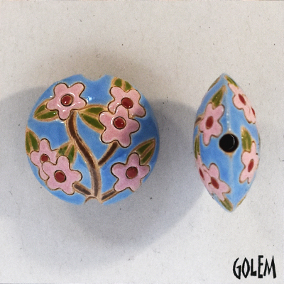 Spring Blooming - pink, lentil bead size M