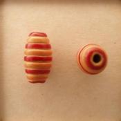 Oval - Red & Orange Stripe, string of 4 