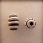 Oval - Blue & White Stripe, string of 4 