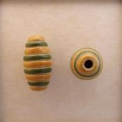 Oval - Green & Yellow Stripe, string of 