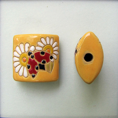 ladybug and daisies