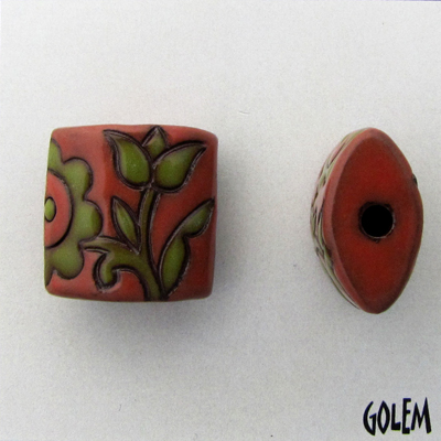Old lace - Green & Salsa on terracotta