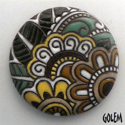 Complex Paisley Design, large round on dark
