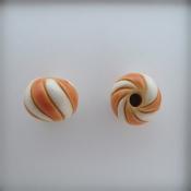 orange & white, string of 4