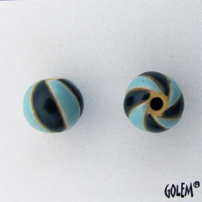turquoise & dark blue spiral