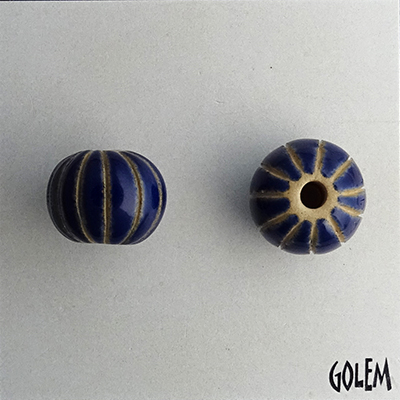 Melon bead - Dark Delft