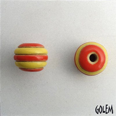 coral & yellow stripes