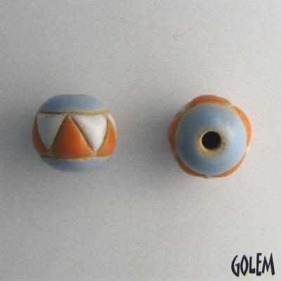 Round W/White & Orange Triangles-4