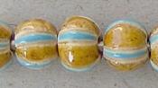 Turquoise stripes on light tan