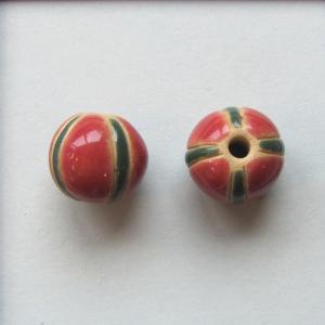 Round, red & green Stripes - 4