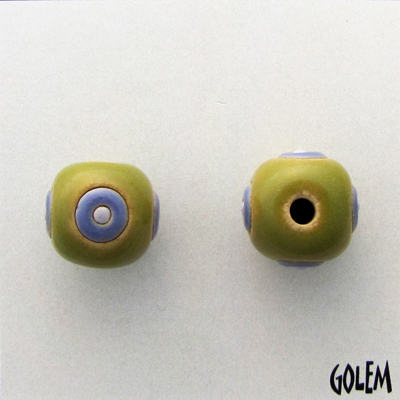 Purple circles, lime green background