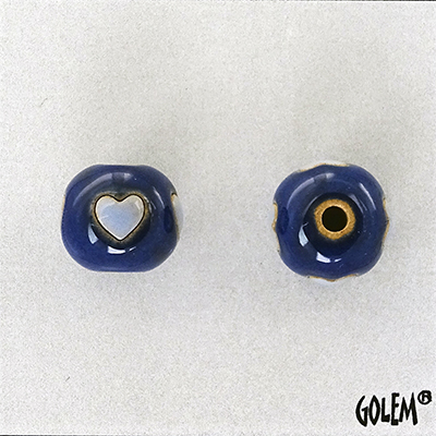 Vertical  Hearts - Light blue on dark blue