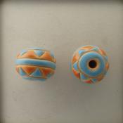 Large round, orange & turquoise triangles