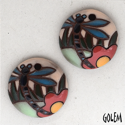 Blue winged dragonflies, 2 small pendants
