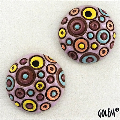 Cool Bubbles, pink/blue/yellow, 2 small pendants