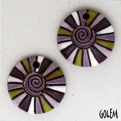 Rainbow swirl in purple, 2 small pendants