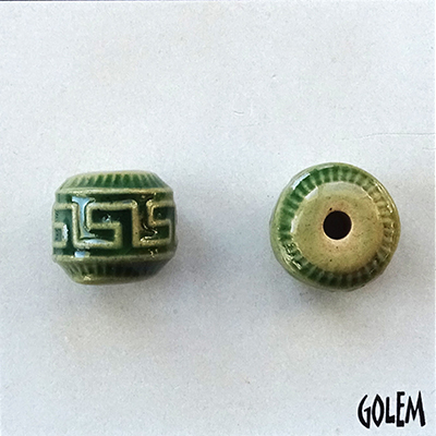 Greek Key, Bottle green