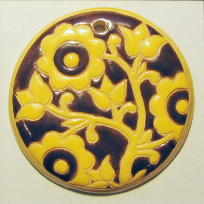 Brown & yellow, round