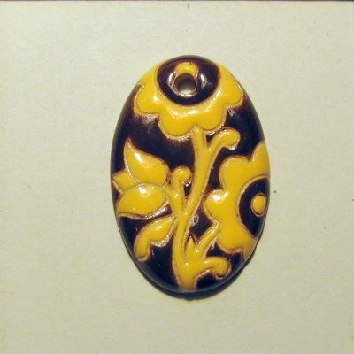 Brown & yellow, Small Oval