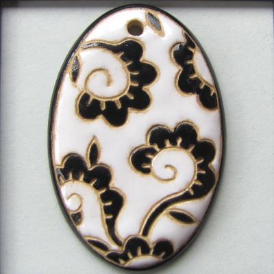 white and Black, oval