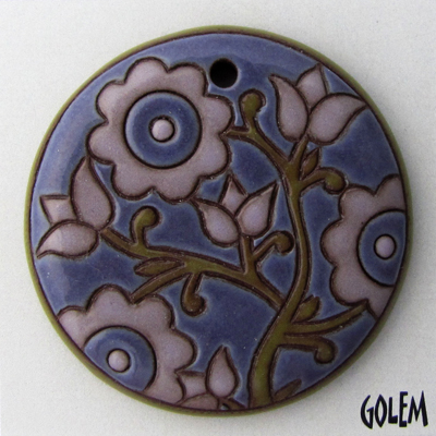 Light & Dark Purple, large round, terracotta