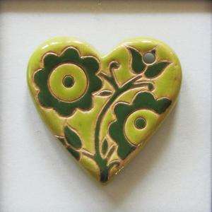 Light and Dark Green, Large Heart