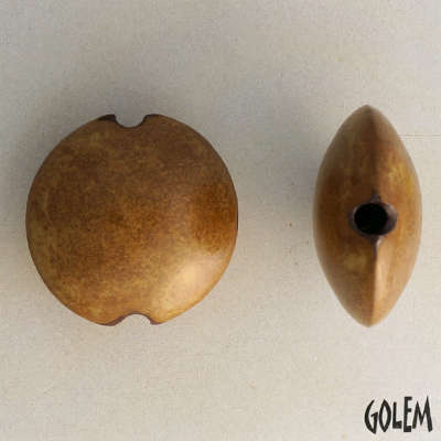Lentil bead, Bronze Patina
