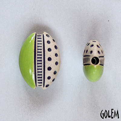 Dots & notches, almond bead size S