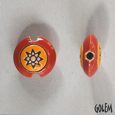 Star on light clay, glazed rim, size S