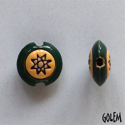 Star on light clay, glazed center & rim, size S
