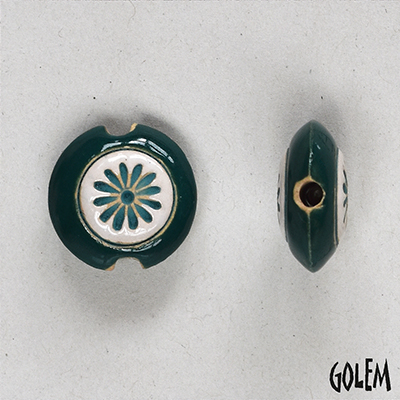 Flower, glazed center & rim, size S