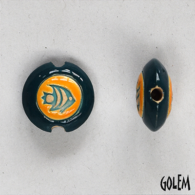 Little fish, glazed center & rim, size S
