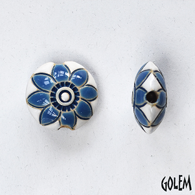 Blue flower, lentil bead size S