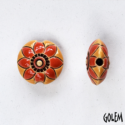 Orange flower, lentil bead size S