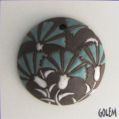 Teal carnations on dark