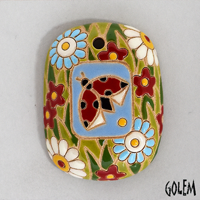rectangle pendant with ladybug