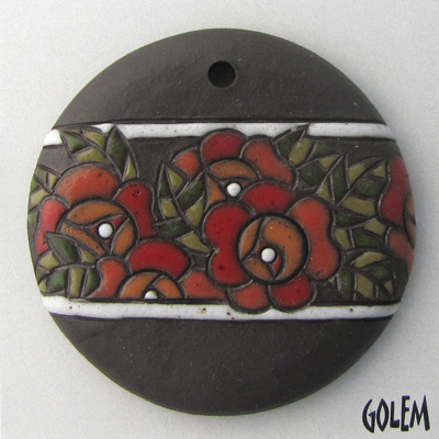 Large round pendant, roses