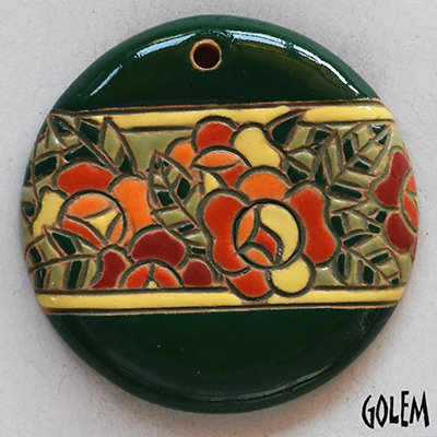 Bulgarian Roses, Large round pendant