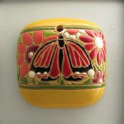Square, red & black butterfly