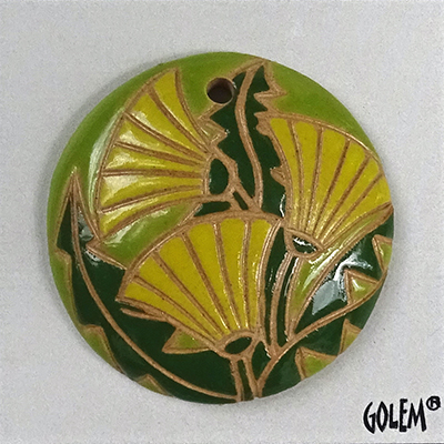 Dandelions, round domed pendant