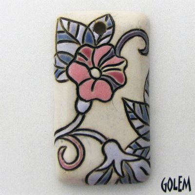 Petunias - rectangle pendant, outline