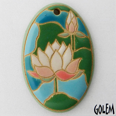 Lotus - large oval pendant