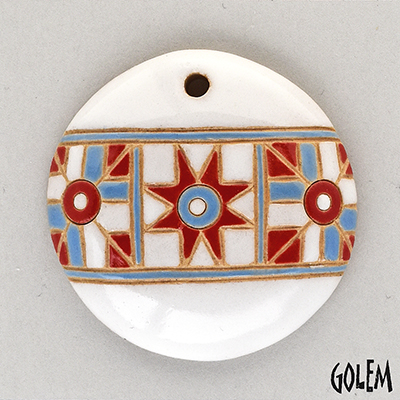 Christmas Tree Ornament - White, Red, Blue