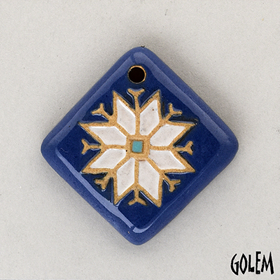 Small Christmas Tree Ornament - White, Blue