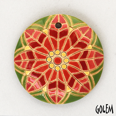 Poinsettia - round pendant