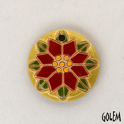 Poinsettia - small round pendant