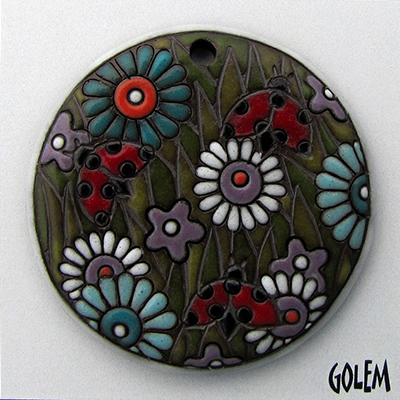 Sunset Meadow - large dark pendant