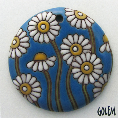 Large round - white & blue, terracotta