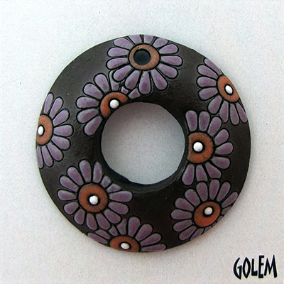 dark donut, purple daisies