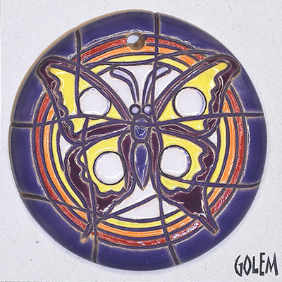 Barcelona Butterfly, purple - Large round pend